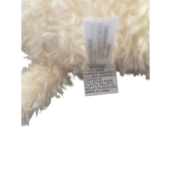 Ganz Cream White Curly Plush Dog 12in. - Picture 10 of 14